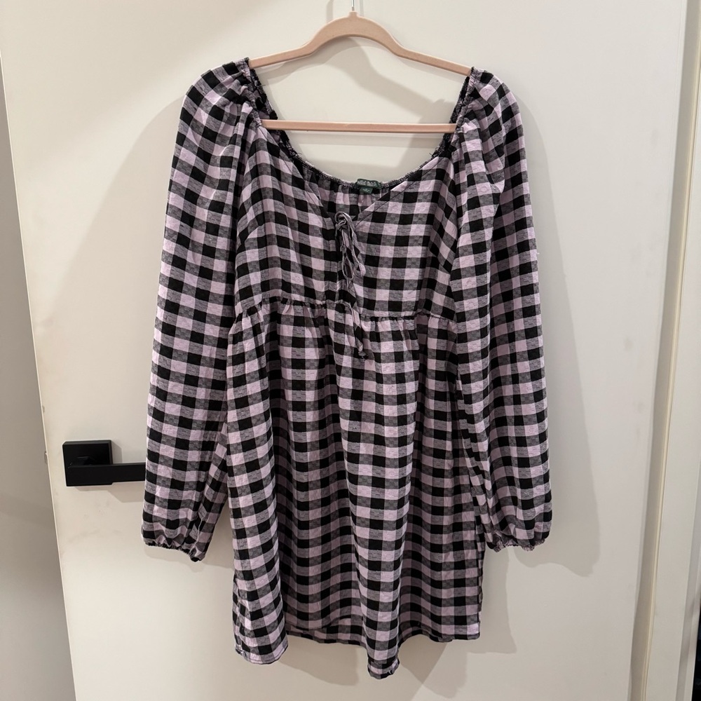 Black and Pink Checkered Dress